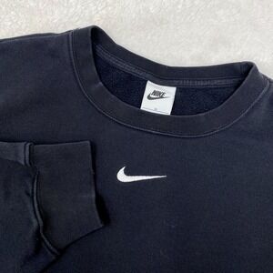 Nike Center Swoosh Crewneck Sweatshirt Womens 1X Black Pullover Comfy Oversized